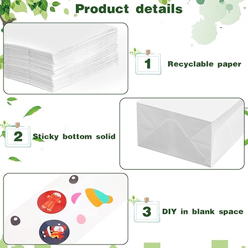 Vista 16 de Containlol 200 bolsas de papel pequeñas, mini golosinas de papel de 1 libra, bolsas de almuerzo de papel kraft de 6.7 x 3.54 x 2.36 pulgadas