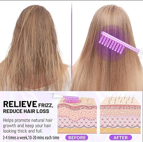 Miniatura 3 de Varita facial de alta frecuencia, portátil de mano facial de alta frecuencia con 4 varillas de argón, violeta (4 tubos violetas)