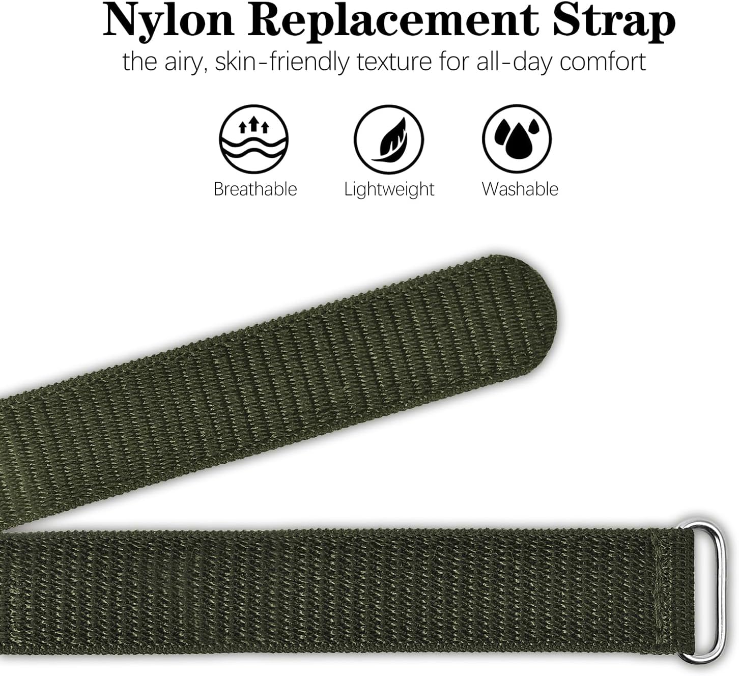 Nylon Loop Wristband Compatible with Apollo Neuro Band/Polar Loop, Hook and Loop Breathable Soft Strap Replacement for Fitness Tracker Women Men image 2