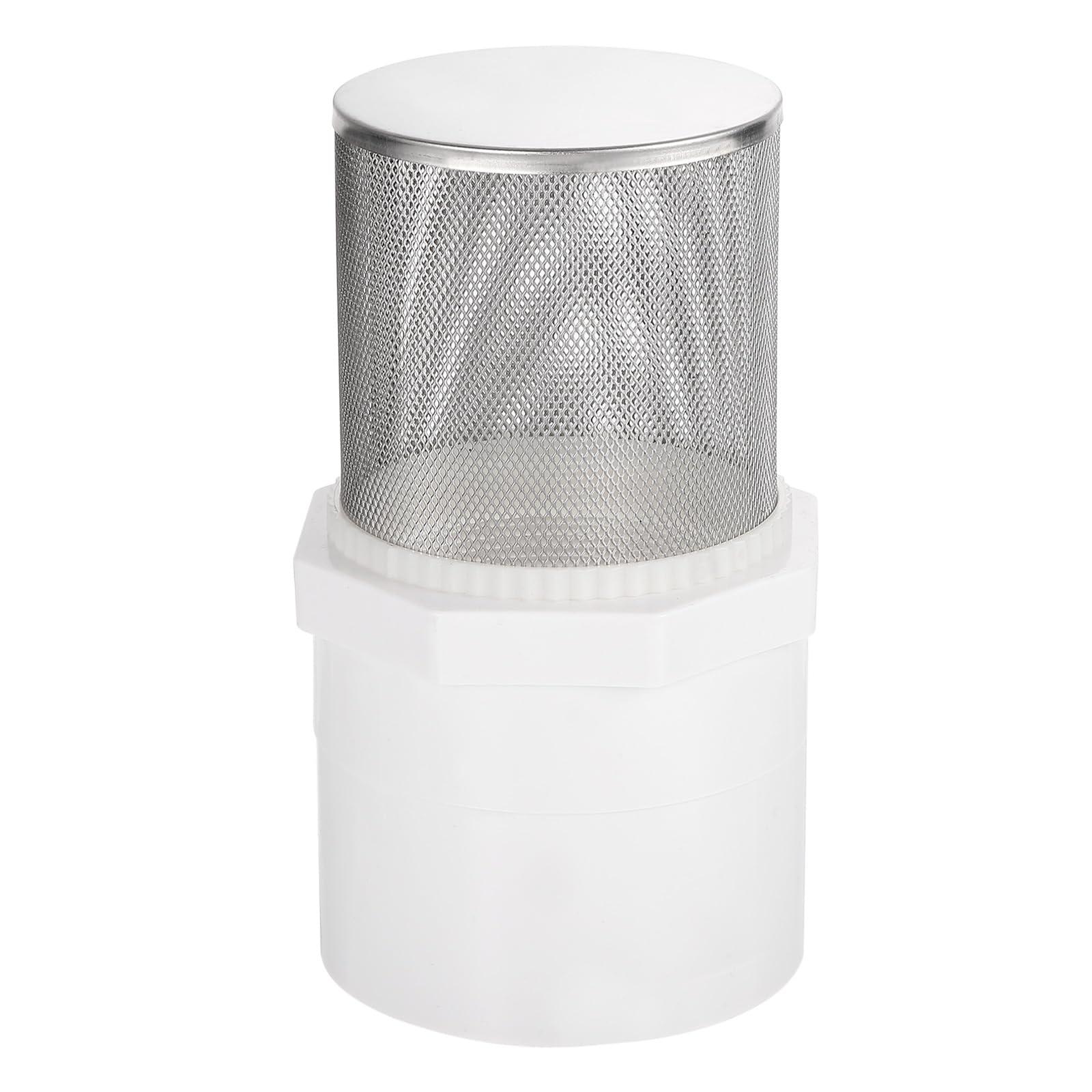 sourcing map 3 Inch 304 Stainless Steel Filter Cover, Hose Inlet Suction Strainer Filter, Connected to DN80 3" PVC Water Pipe to Reduce Solid Entry (185mm Length, 90mm Thread Dia)