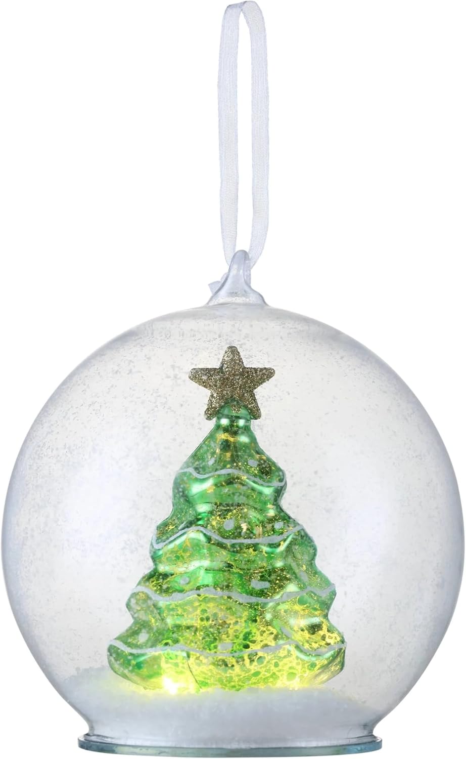 5.5 in. Mercury Glass Tree Globe Ornament - Green
