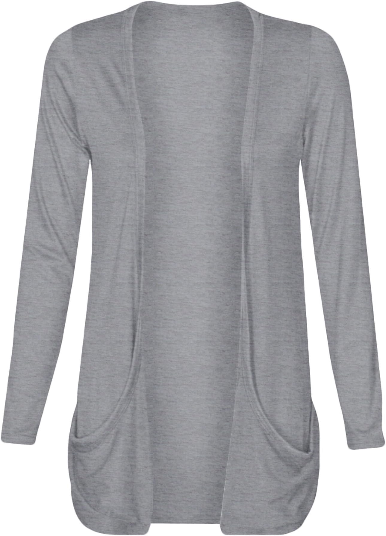 Fashion Wardrobe Womens Long Sleeves Drop Pocket Boyfriend Cardigan Open Casual