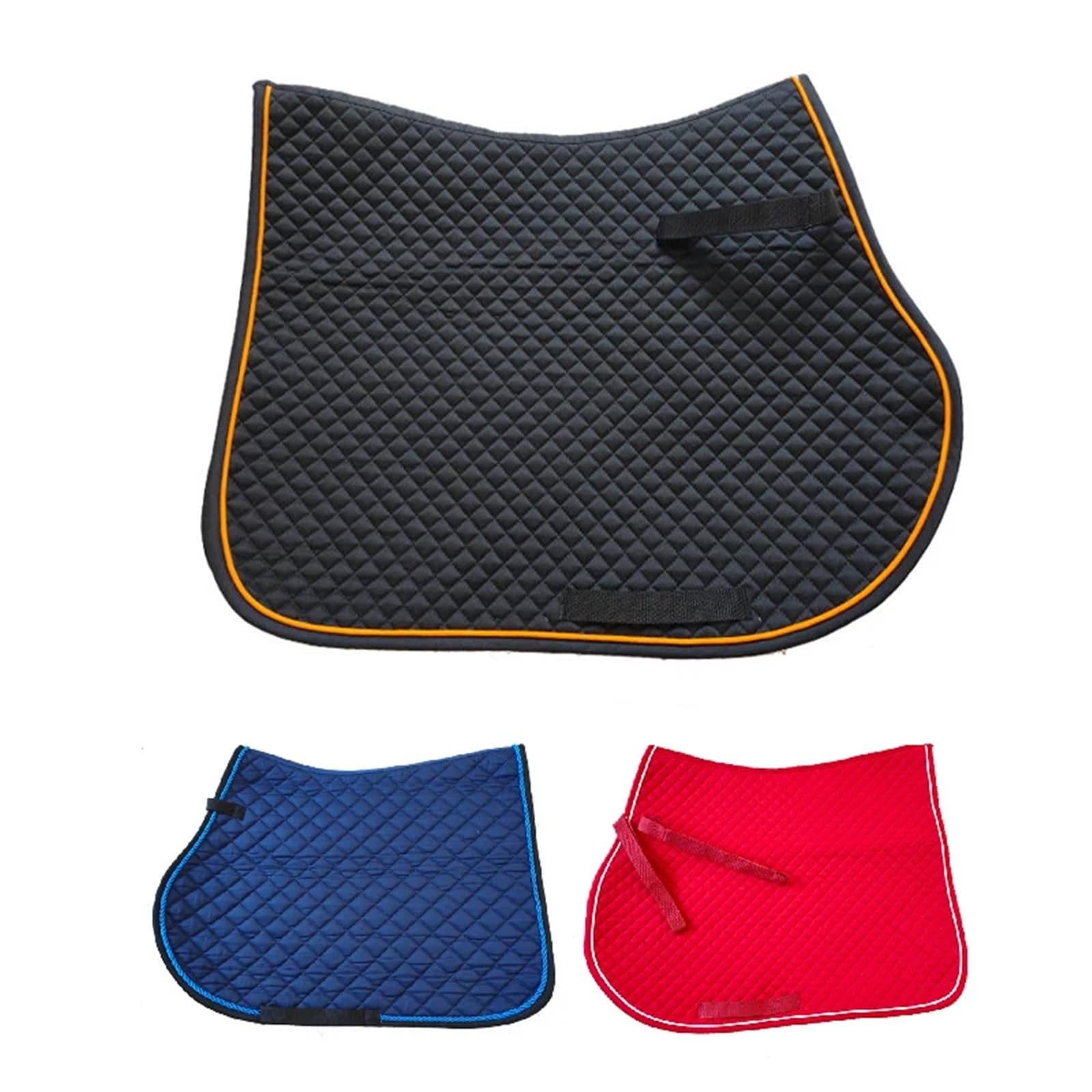 Podkładka pod siodło do jazdy konnej, Wielokolorowy czaprak dla konia, amortyzujący, bawełniany ochraniacz(Black)