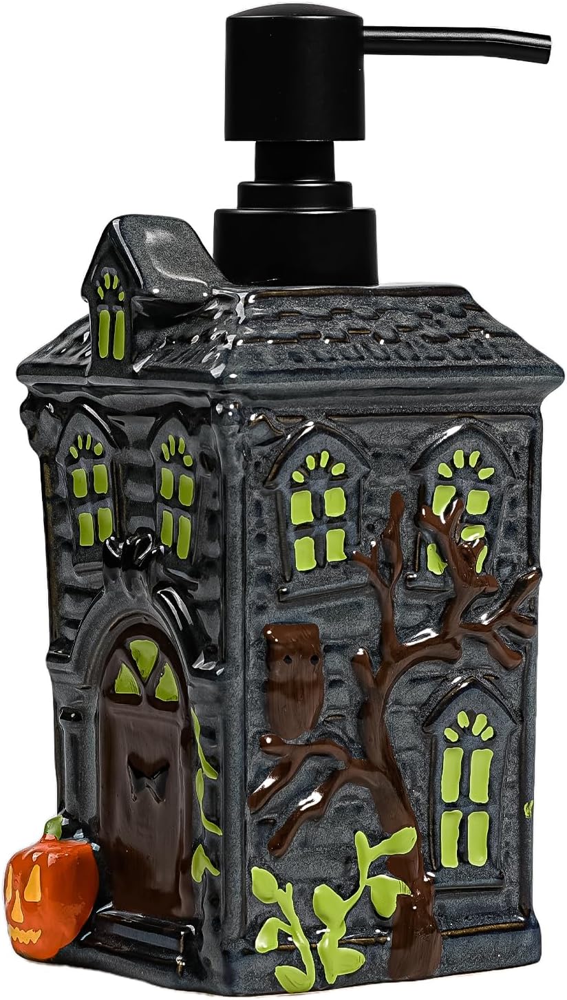 Ceramic Soap Dispenser, Refillable 19OZ Liquid Soap with Pump, Ideal for Kitchen Bathroom Home Deco