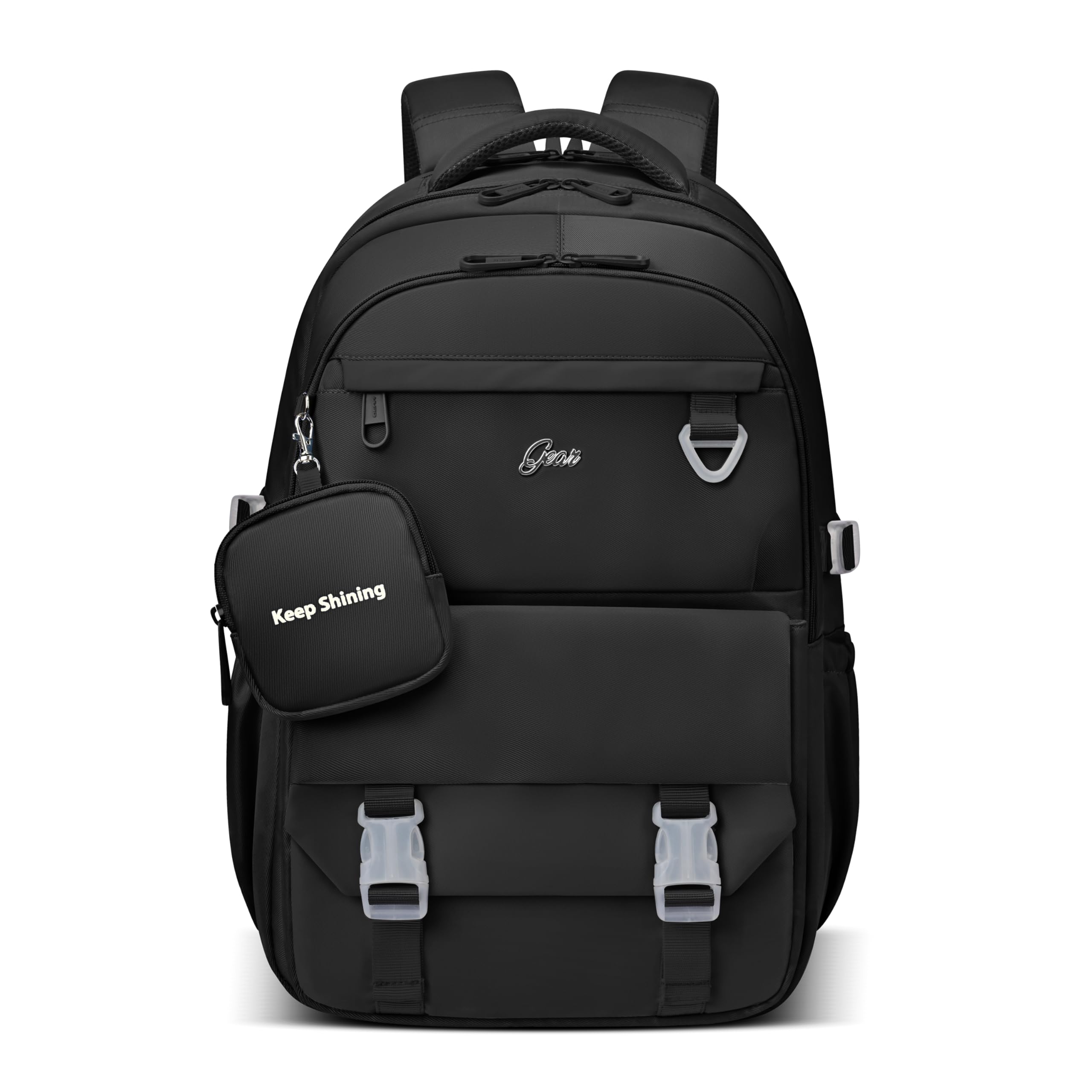 gear Grace 19"/40L Large Water Resistant School Bag | Casual Backpack | Daypack | Travel Backpack | Kids Bag for Boys/Girls (Black - Black)-picture-52