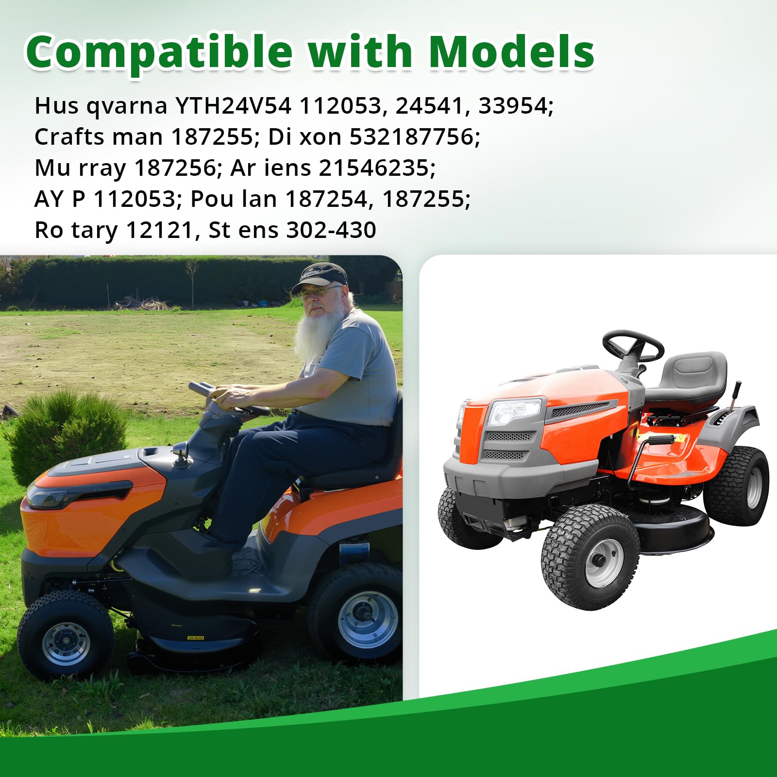 95-605 Gator G3 - Cuchillas de Repuesto para cortacésped, compatibles con Cubierta de 54 Pulgadas, Hus qvarna Sears Crafts Man 112053 187254, Paquete de 3 Unidades de elevación Alta