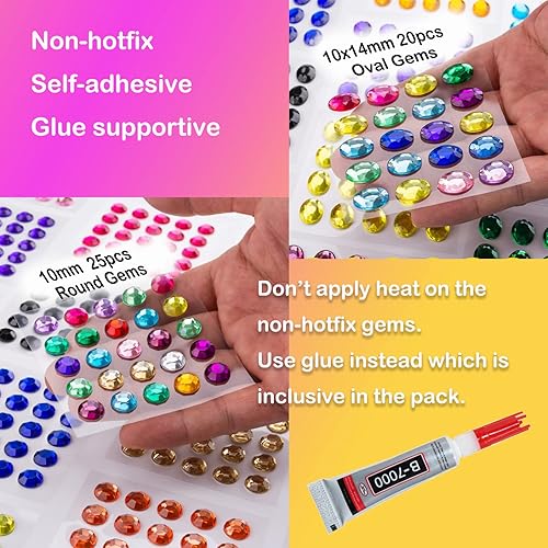 Miniatura 4 de esseelove Bedazzler Kit con diamantes de imitación, herramienta aplicadora de Hotfix, kit de deslumbramiento de diamantes de imitación 3560 para