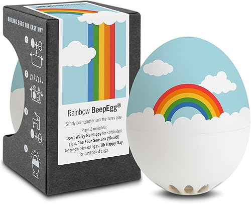 Rainbow BeepEgg - Temporizador de huevos para hervir huevos - Olla musical para huevos suaves, medianos y duros, aptos para alimentos, temporizador
