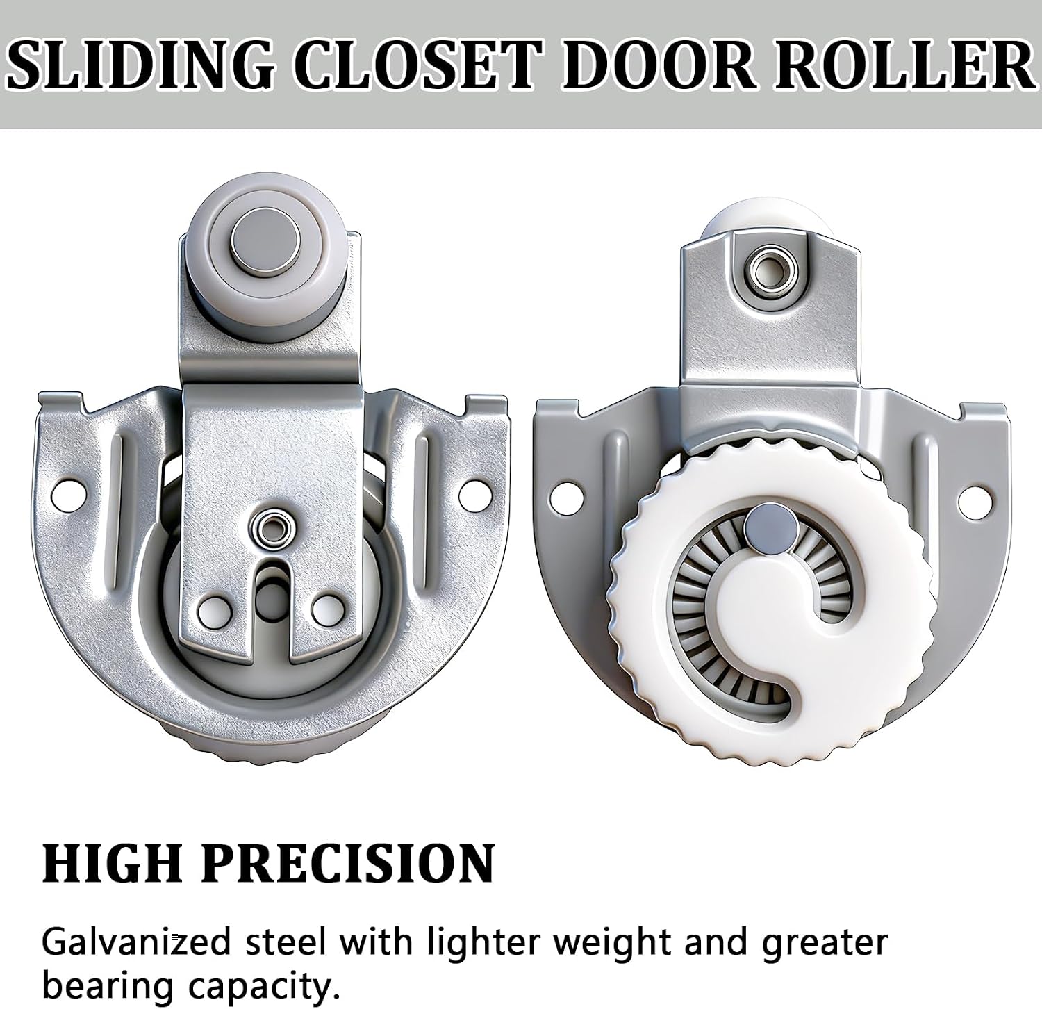 4PCS Closet Door Roller Kit, Sliding Closet Door Hardware Top-Roller image 3