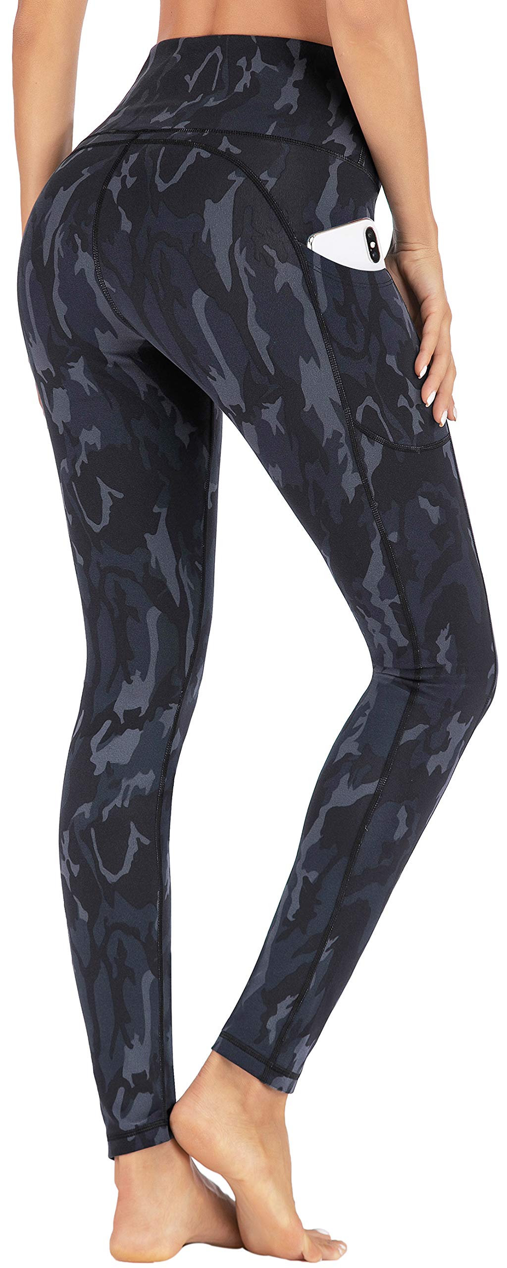 IUGALeggings with Pockets for Women High Waisted Printed Yoga Pants for Women Workout Leggings for Women with Side Pockets