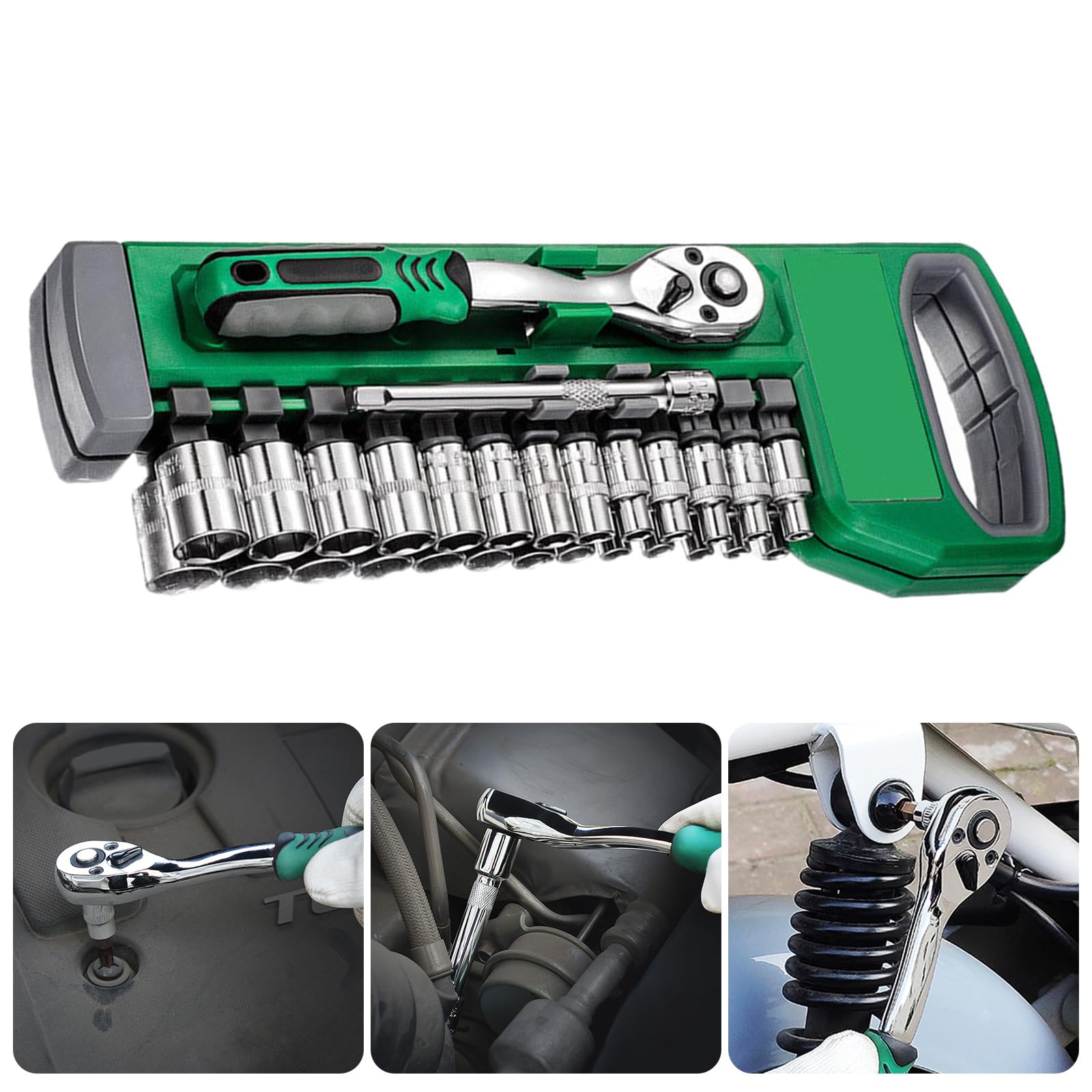 Set di chiavi a bussola progettate con precisione, struttura in acciaio trattato termicamente, applicazioni funzionali nella lavorazione del legno e nei macchinari, kit di chiavi multiple per