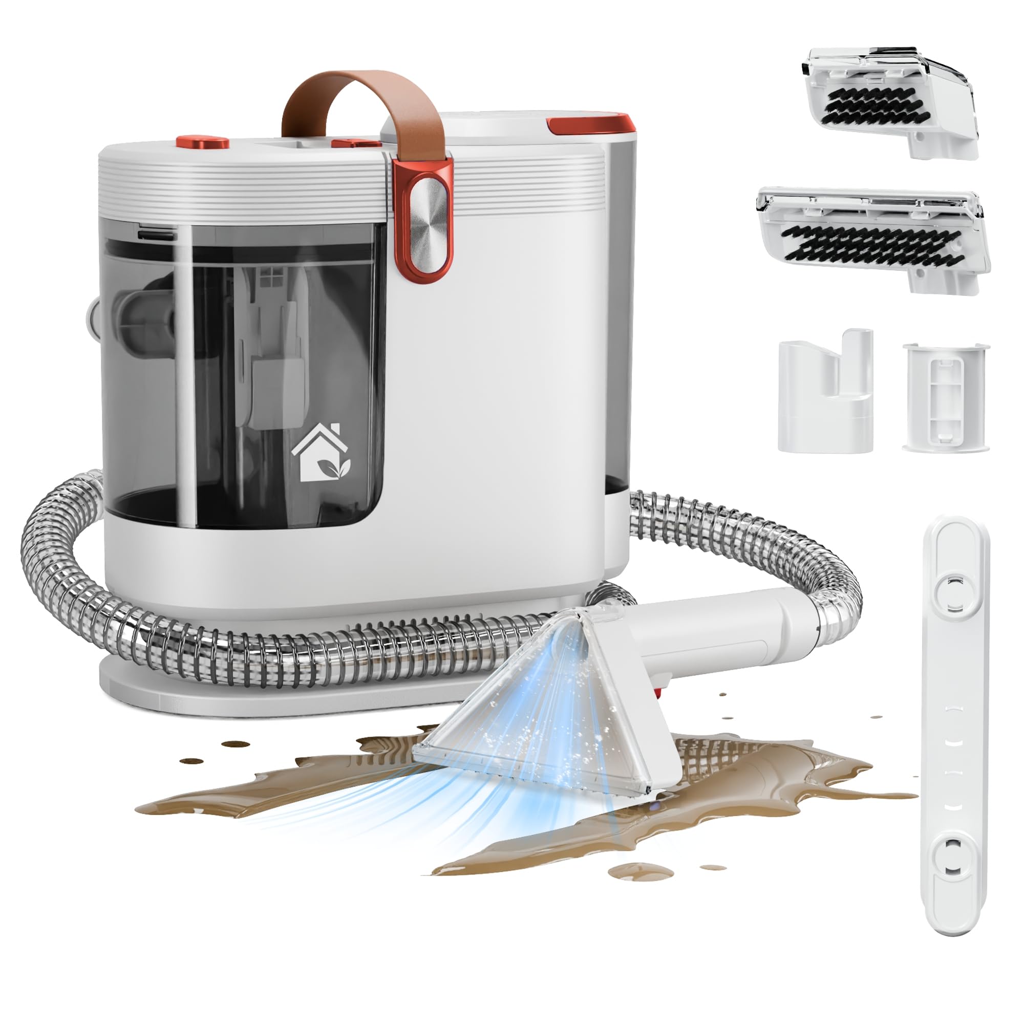 Portable Upholstery and Carpet Cleaner Machine 15Kpa Spot Cleaner Deep Cleans Pet Stains Couch Cleaner with 3 Tools