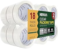 Vista 9 de HERKKA Cinta de embalaje transparente, 12 rollos de cinta de embalaje resistente para embalaje de envío, sellado en movimiento, cinta de embalaje