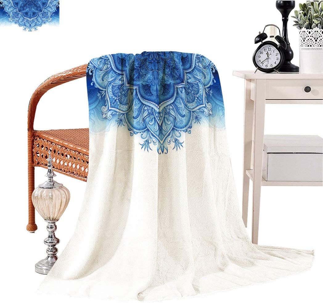 Moroccan Decor Luxury Throw Blanket, Floral Artwork Vintage