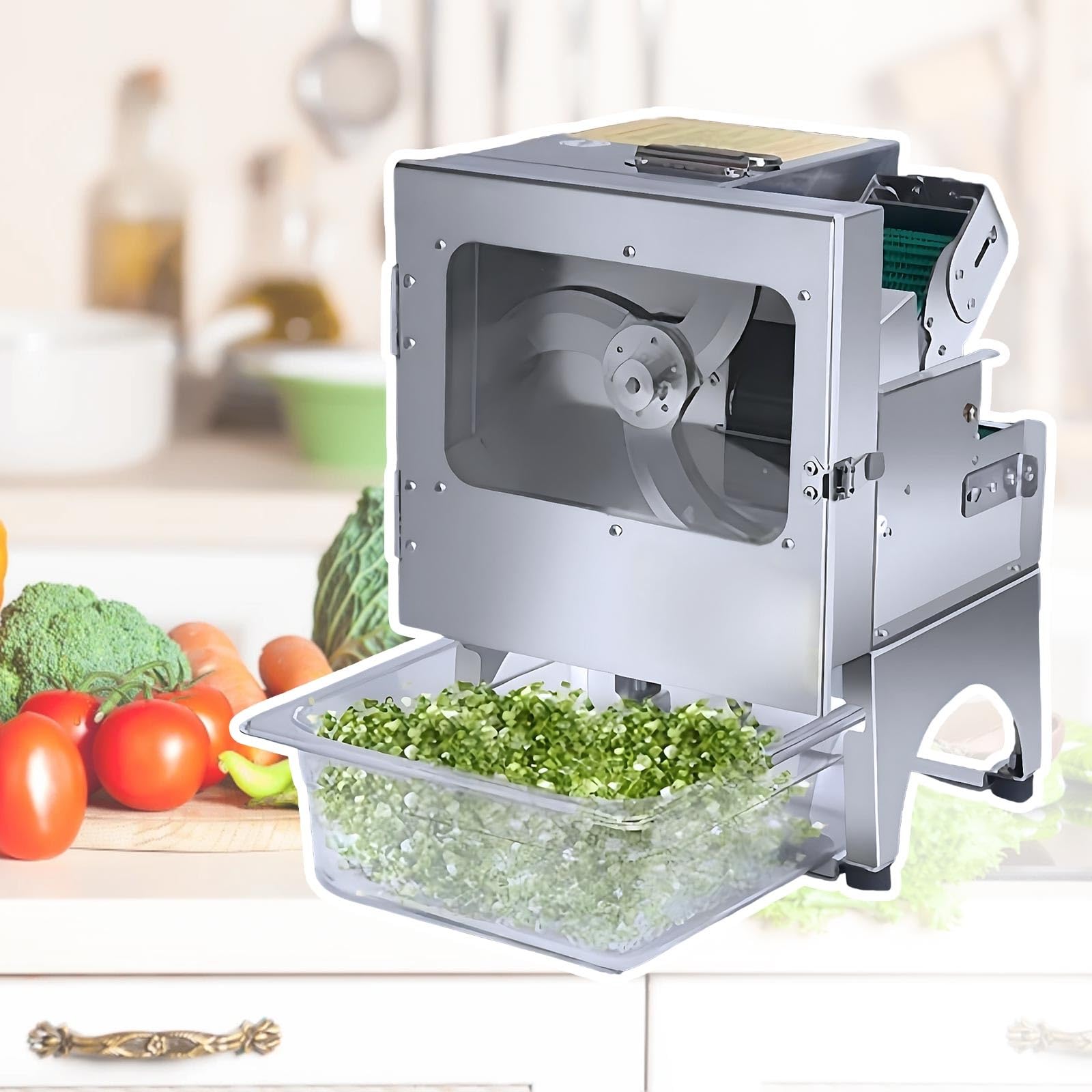 Hachoir Automatique Légumes – Robot Culinaire 200 W, Découpe Continue Pour équipement Restauration