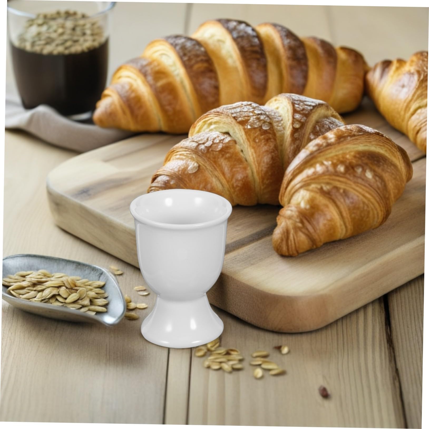 Coquetiers Blancs en Céramique Lot de 6 pour Petit-déjeuner