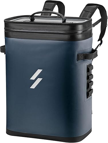 Miniatura 8 de ROCKBROS Mochila térmica aislada a prueba de fugas, enfriador suave, impermeable, 30 latas, mochila grande portátil con enfriador para camping,