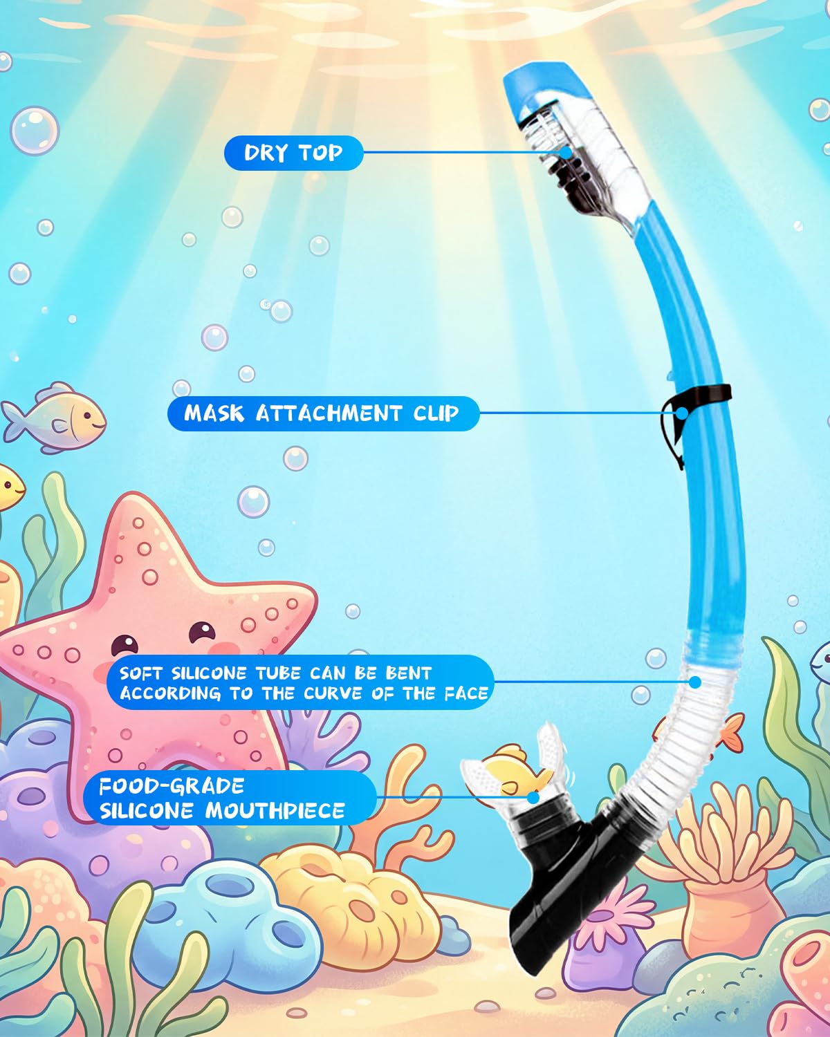 Equipo de esnórquel para adultos, jóvenes y niños, juego de máscara de esnórquel con parte superior seca, juego de máscara de buceo antivaho para adultos y jóvenes, máscara de buceo panorámica de