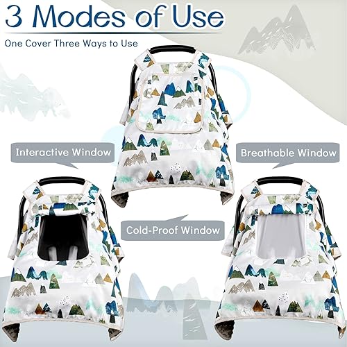 Miniatura 4 de Funda de asiento de coche para bebé, toldo para asiento de automóvil para niños, cubierta acogedora y cálida, funda para portabebés con ventanas
