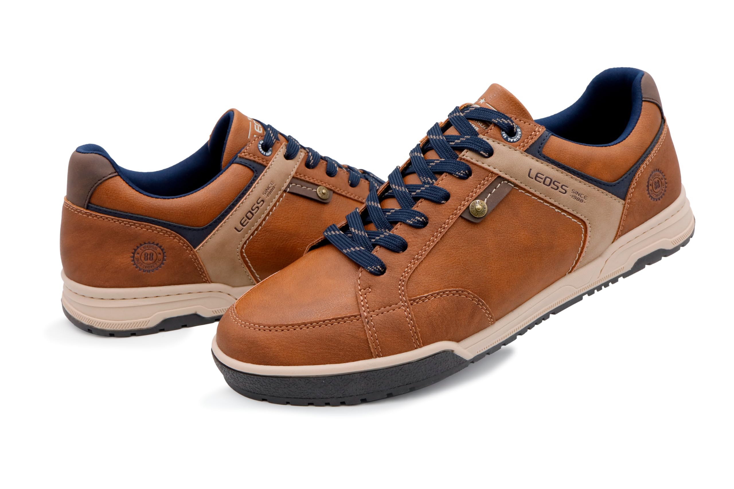 Scarpe da Ginnastica Uomo Sneaker con Lacci Scarpe da Città Scarpe da Escursionismo Casual Scarpe da Walking in Pelle Sportive