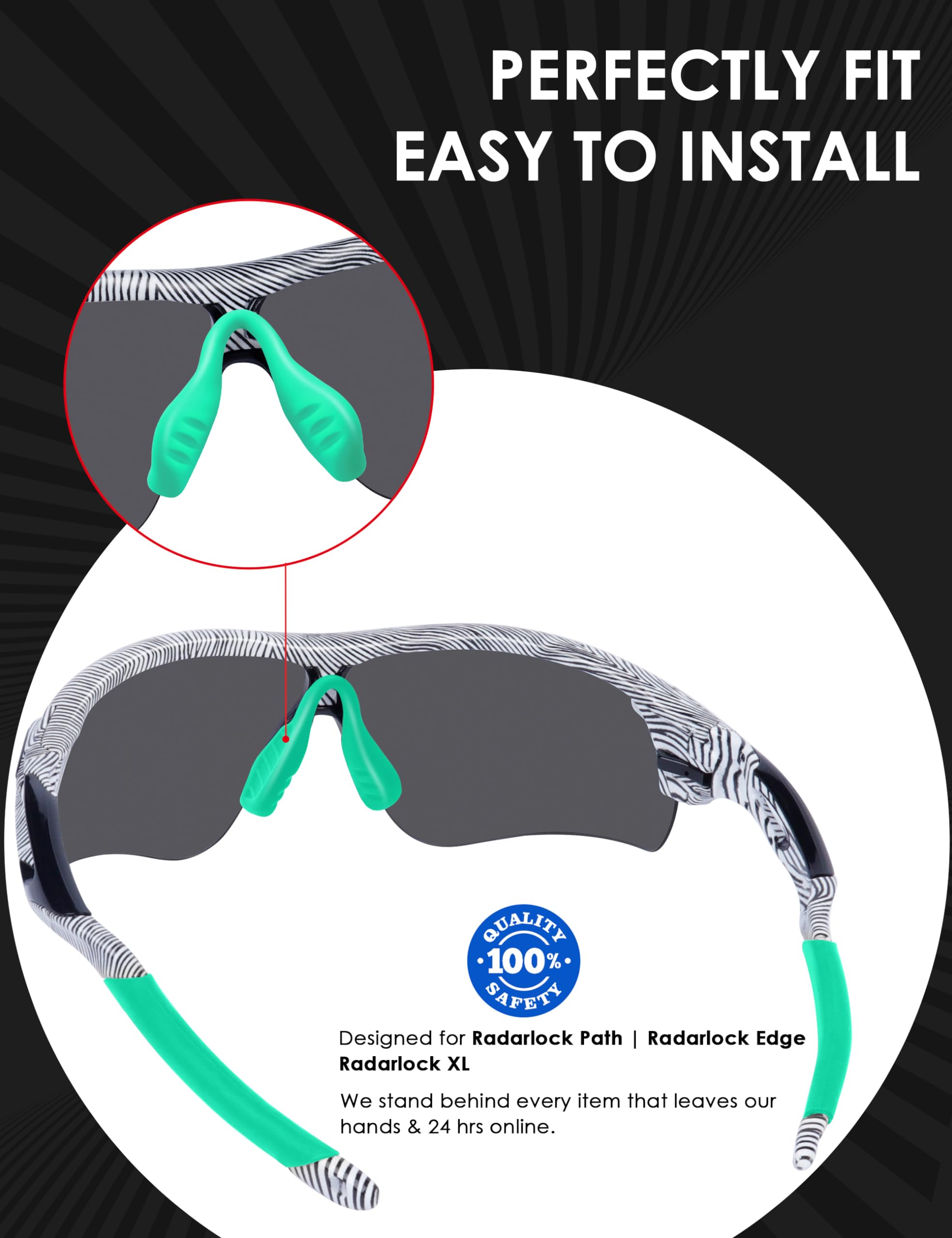 BLAZERBUCK Kit di calze di ricambio per auricolari e naselli per occhiali da sole Oakley RadarLock Series