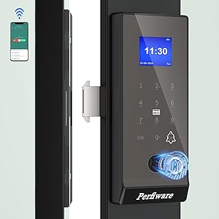 Sliding Glass Door Lock LG75TY with APP,Smart Fingerprint Keypad Pin Scr...