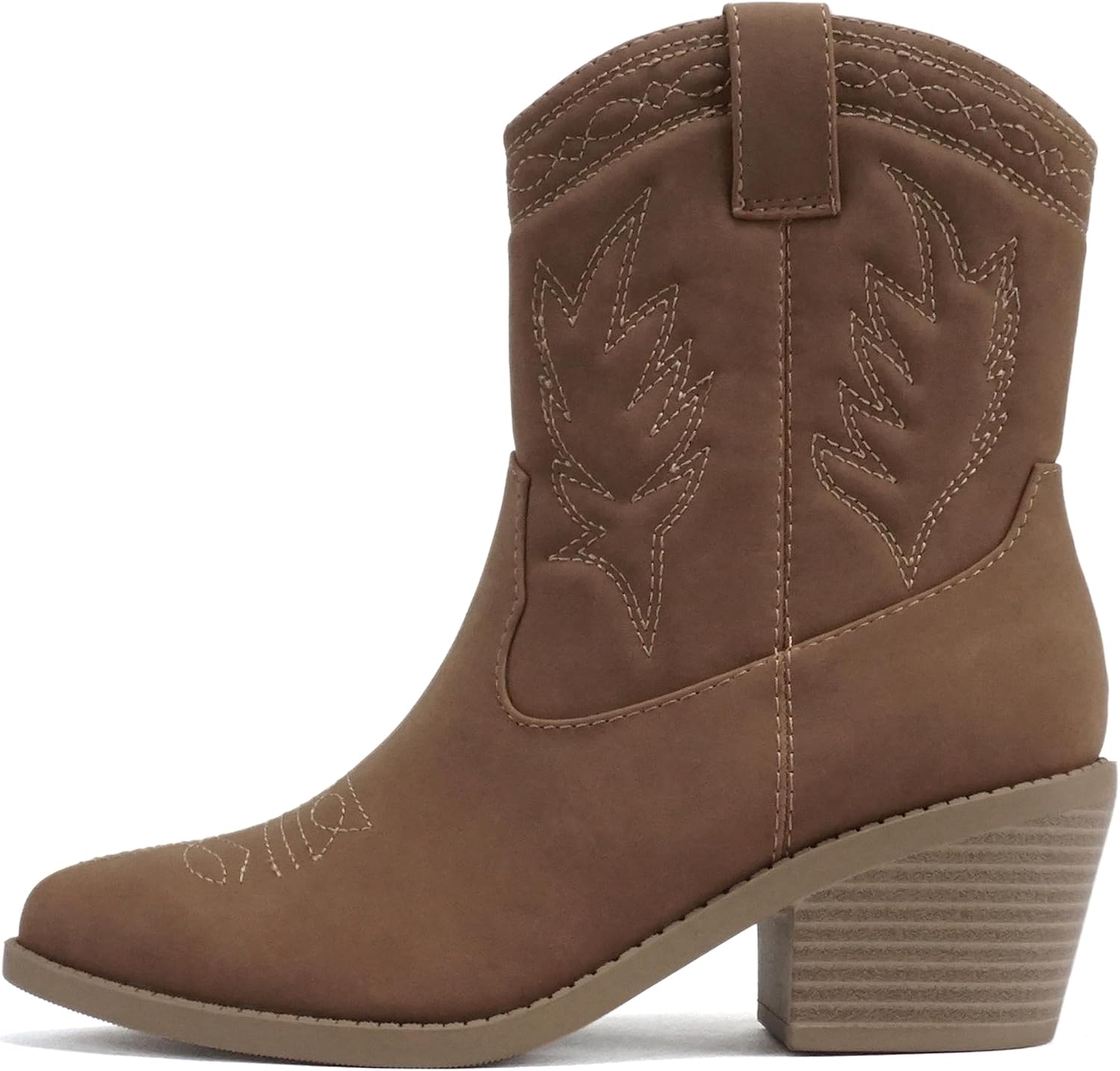 Soda Picotee Women Western Cowboy Cowgirl Stitched Ankle Boots