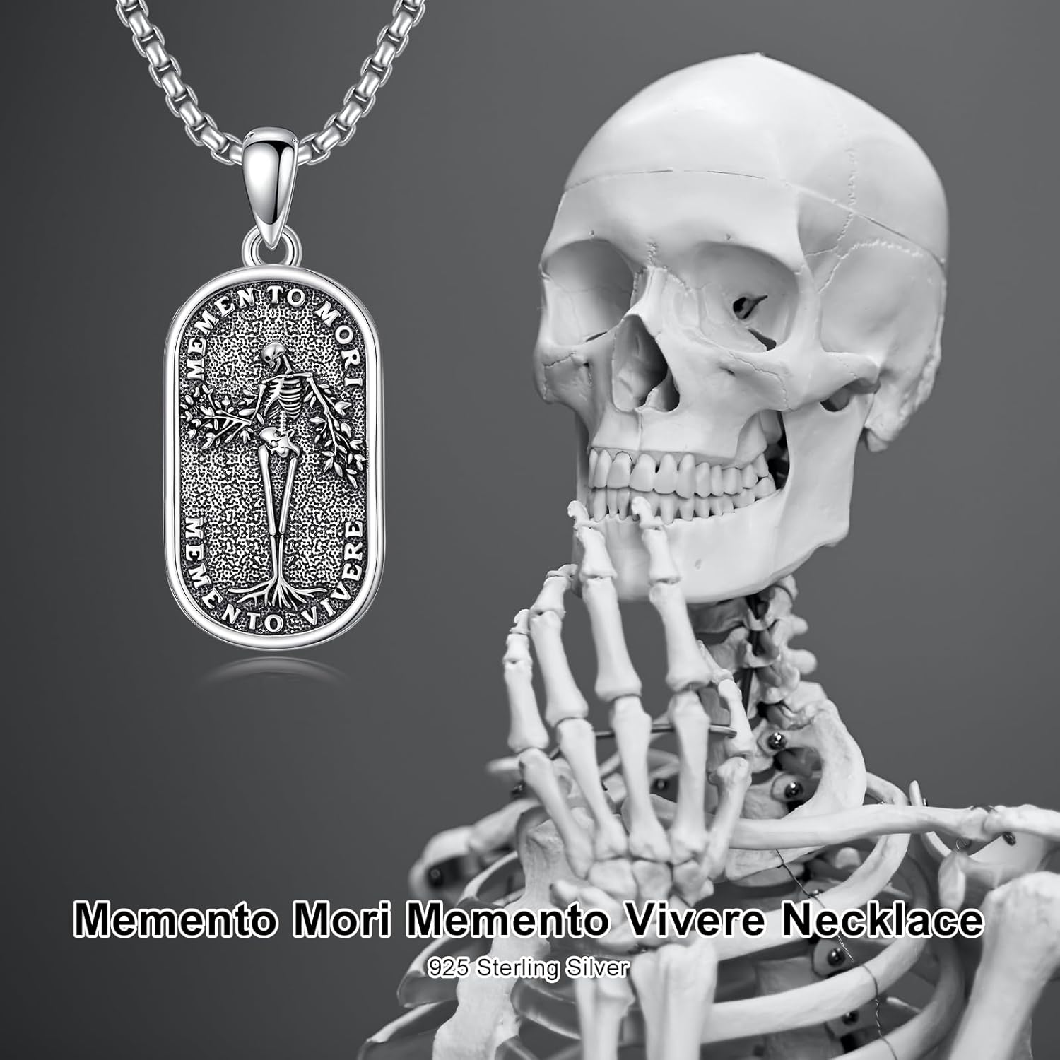 SIMONLY Protection Necklace 925 Sterling Silver Memento Mori Tree of Life Anubis Pendant Viking Amulet Yggdrasil Spiritual Egyptian Jewelry Christmas Birthday Gifts for Men Women - Image 2