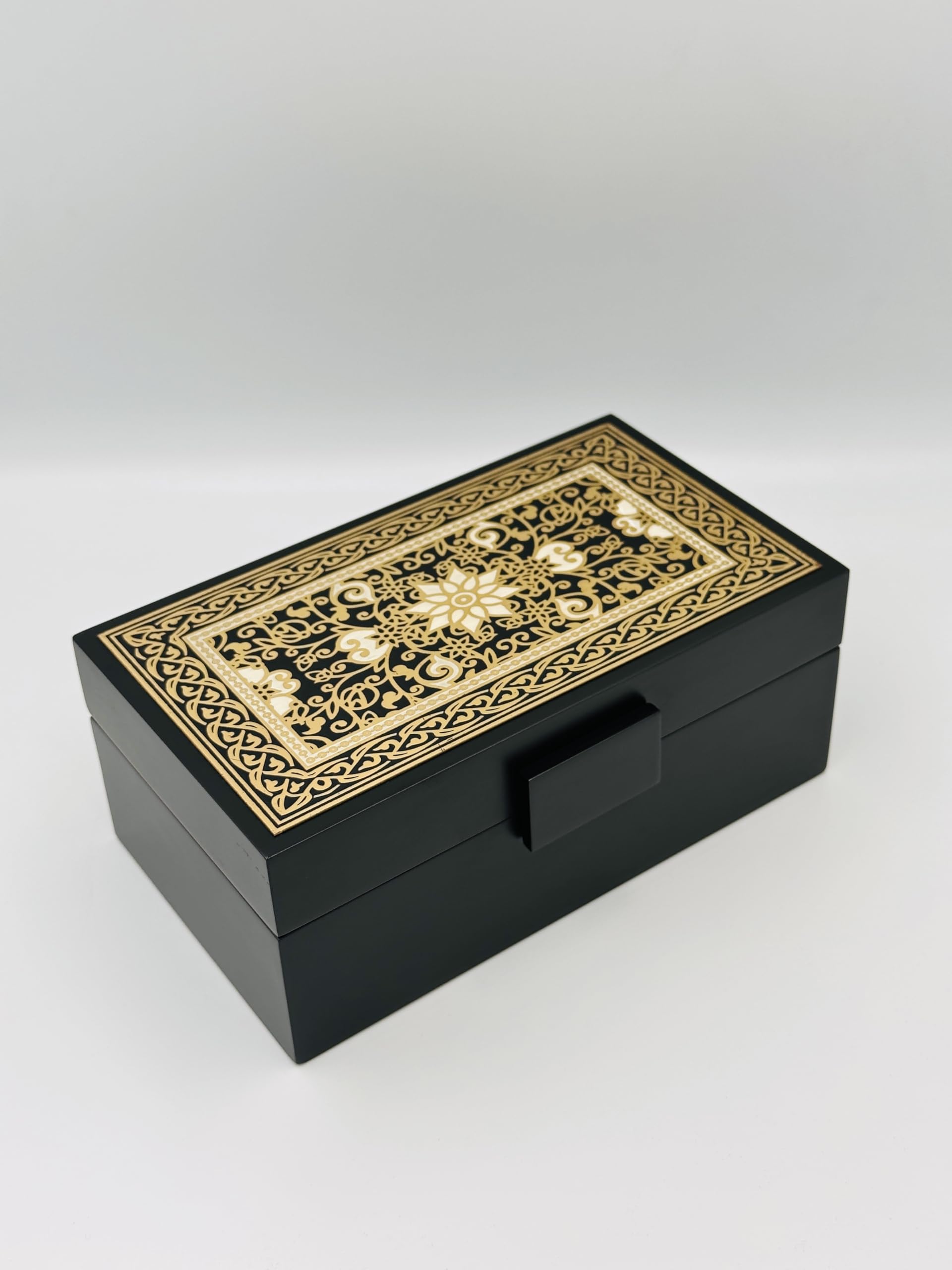 Empty wooden box empty classic wooden box Oud and oil perfume box Wooden jewellry box Gift box Storage Box for Your Gift Jewelry Watch oud Box Home Decor box (Black)