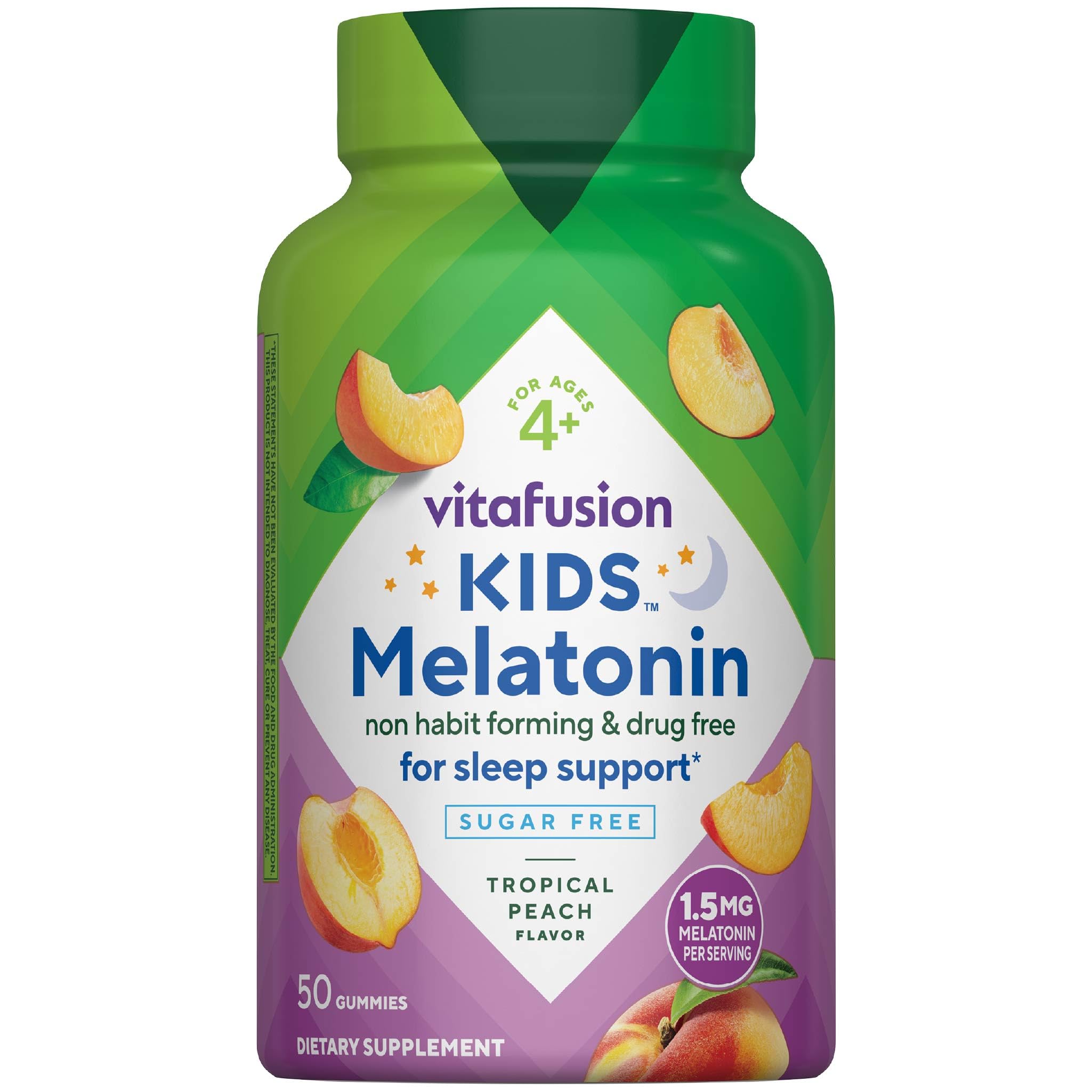 Vitafusion Kids Melatonin Gummy | Sugar Free | 1.5 mg | 50 Gummies