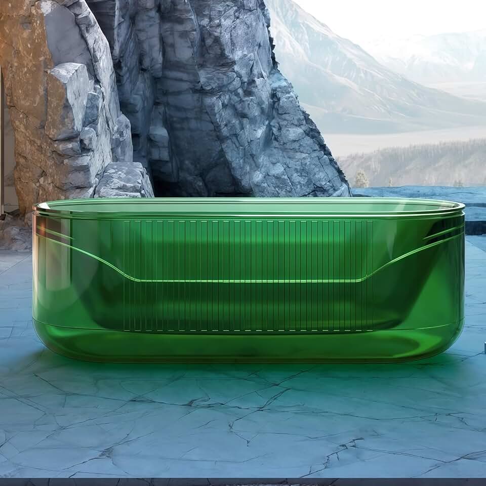 67" Edeyeu Freestanding Bathtub – Modern Solid Surface Bathtub Soaking Tub, Durable One-Piece Free Standing Tub for Spa-Style Relaxation. Suitable for Hotels, Families, and Villas Regular version