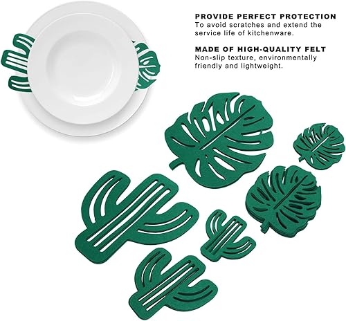 Miniatura 4 de Manteles individuales de fieltro, tapete para posavasos de mesa, bolas de fieltro de mano, protector de salvamanteles, almohadillas separadoras para