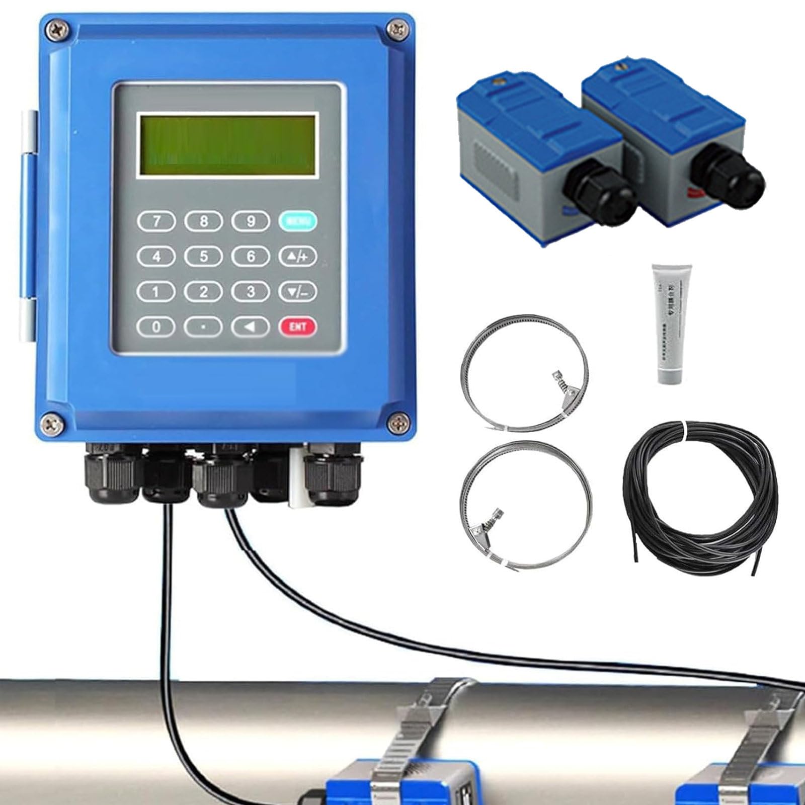 Caudalímetro de agua digital apto para temperaturas de -30 a 90 °C en pared