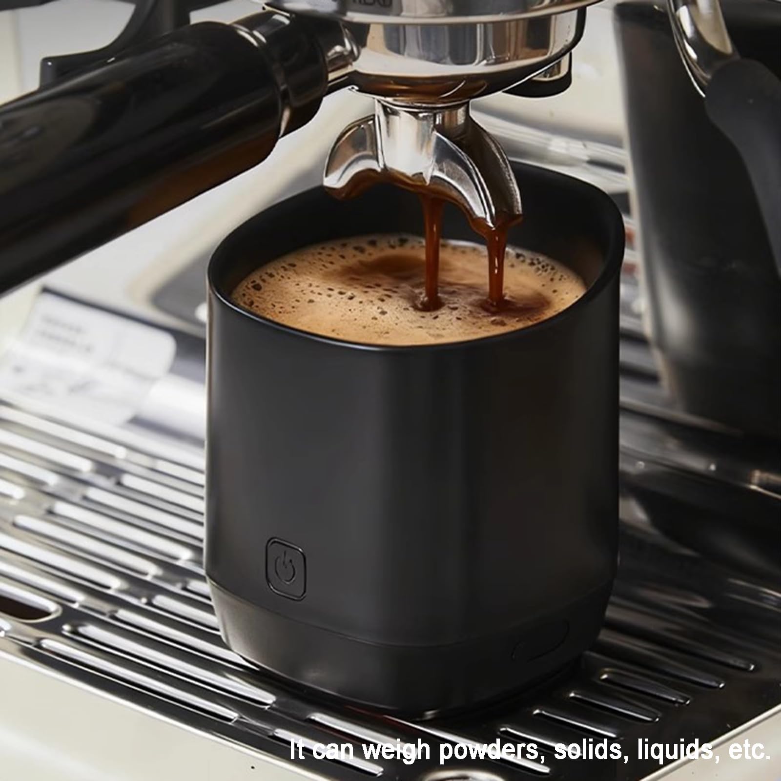 Taza dosificadora de café recargable con pantalla LED, escala de precisión de 0,1 g, capacidad de 500 g y apagado automático de 60 segundos para medir café molido