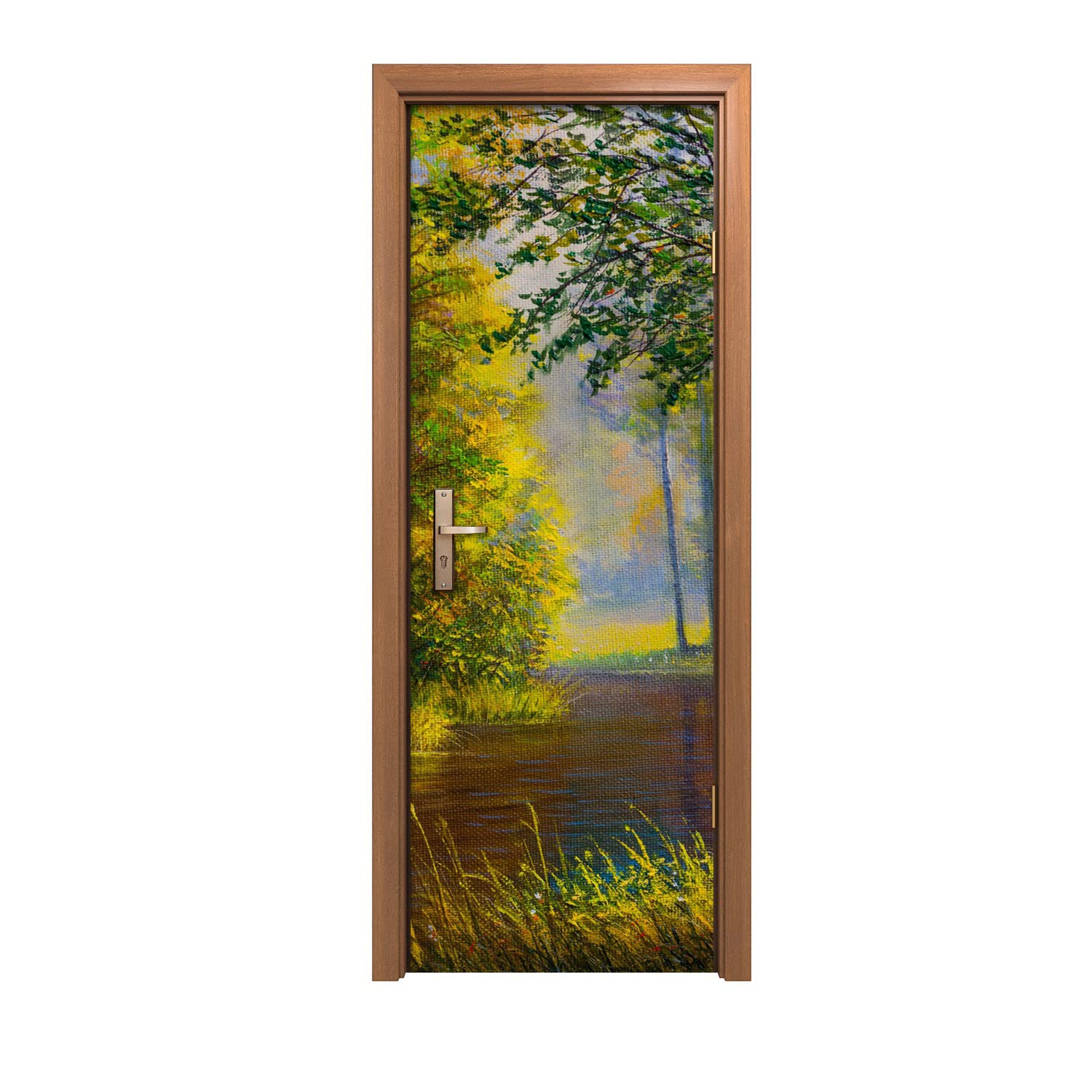 Autocollant de porte fleurs forestières déco murale durable 70x200