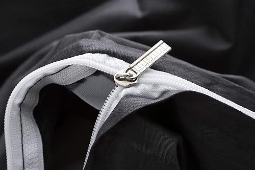 Miniatura 6 de Funda de edredón de 100% algodón para manta con peso, 60 x 80pulgadas, con 8 lazos, cierre en el lado largo, color gris oscuro, no incluye relleno