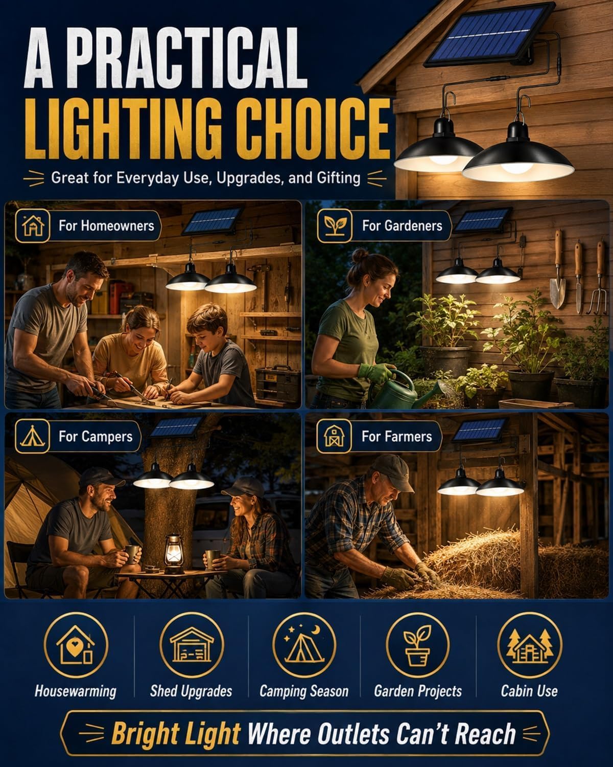 Lampada Solare Esterna Con Telecomando, Lampada A Sospensione Solare Per Esterni Grado Impermeabilità Ip65, Adatta Sia Per Interni Che Per Esterni: Ideale Per Abitazioni, Pollai Garage (Luce Calda)