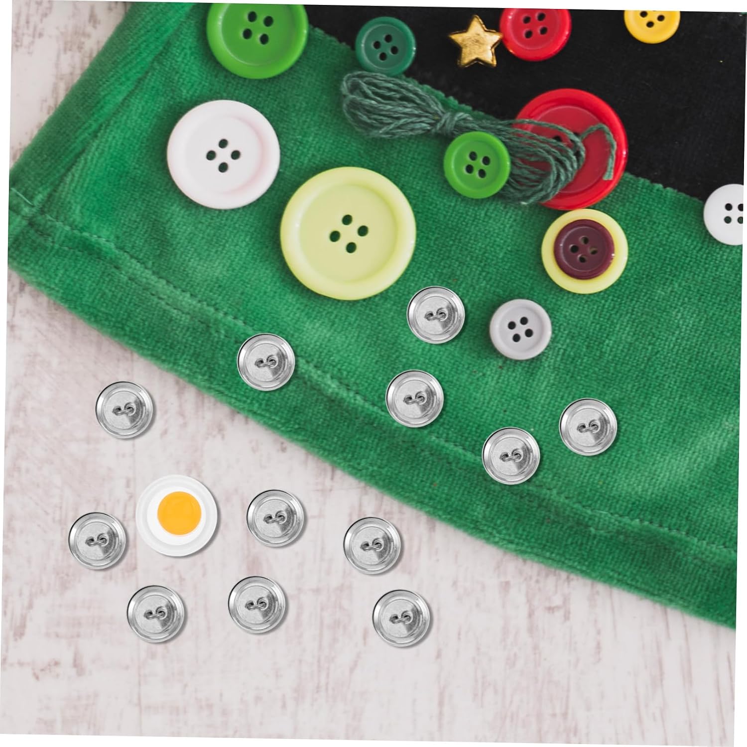 Anneome DIY Fabric Button Making Kit Reusable Covered Buttons with Tool for Sewing and Crafting Unique Personalization for Clothing and Accessories Creative Projects and Fashion Styles image 5