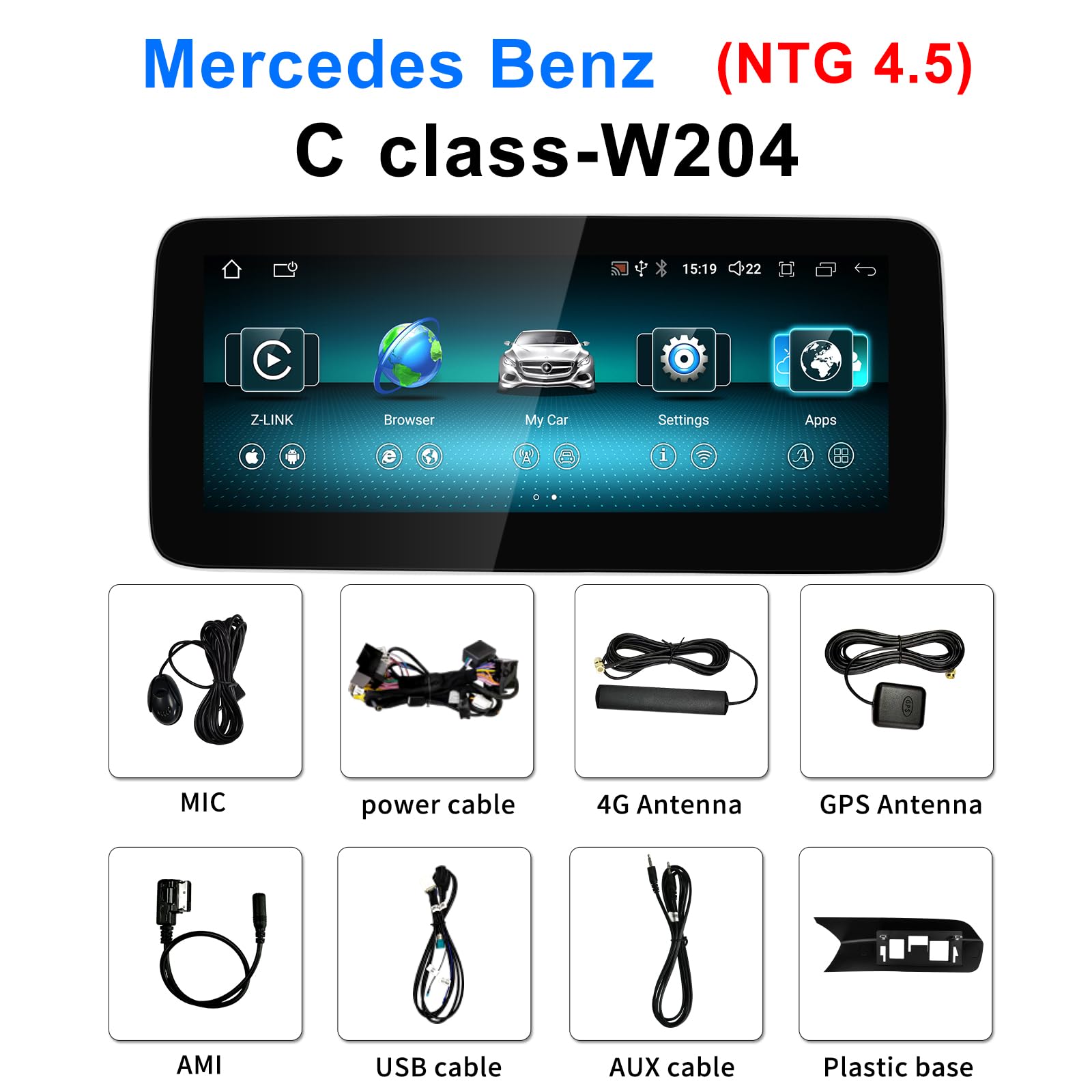 Kit De Actualización Para Mercedes W204 - Pantalla Táctil 8 Pulgadas, Android Auto, CarPlay, Android 13