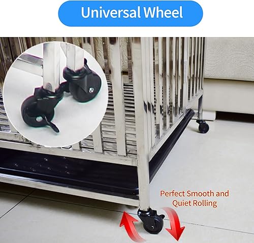 Miniatura 4 de EIIEL - Jaula grande de acero inoxidable para perros XL de 43 pulgadas, jaulas y corral para entrenar perros grandes al aire libre con doble puerta