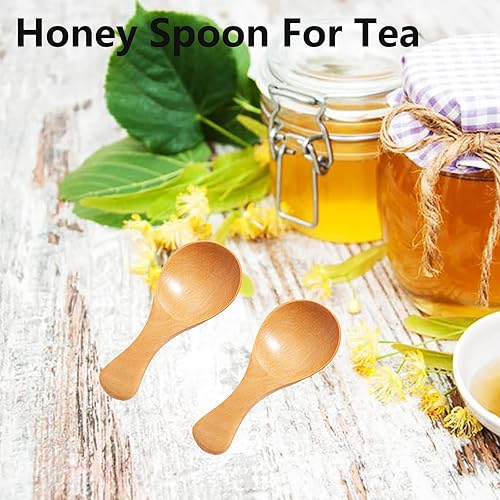 Miniatura 7 de Asanta - 6 mini cucharas de madera, cucharas pequeñas de 3.2 pulgadas para tarros de especias, cuchara pequeña de madera para condimentos para sal,