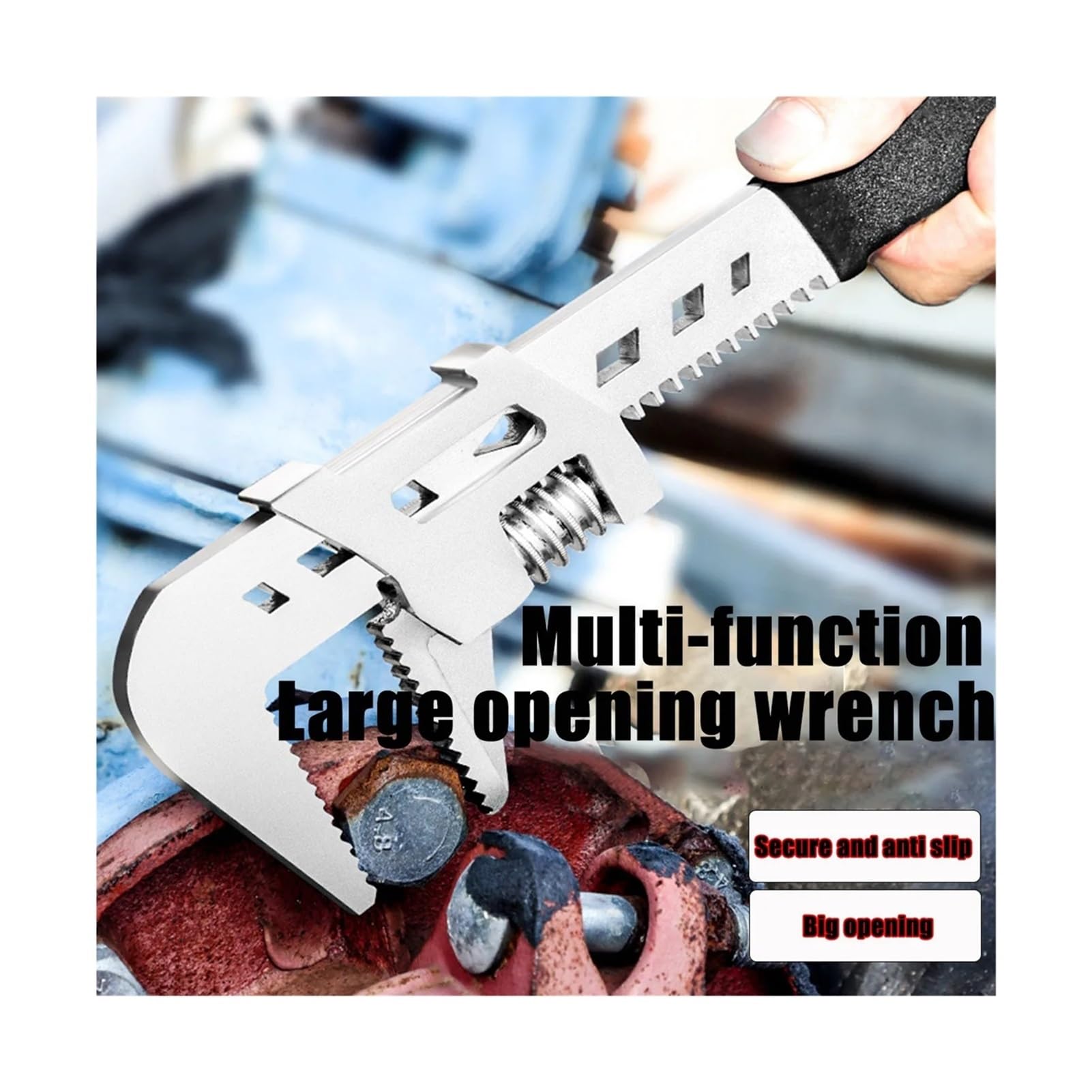 Llave inglesa tipo F de 10", 12" y 15" con ángulo recto apertura mordaza amplia, ajustable, ideal for reparaciones automóviles, construcción el hogar(C)