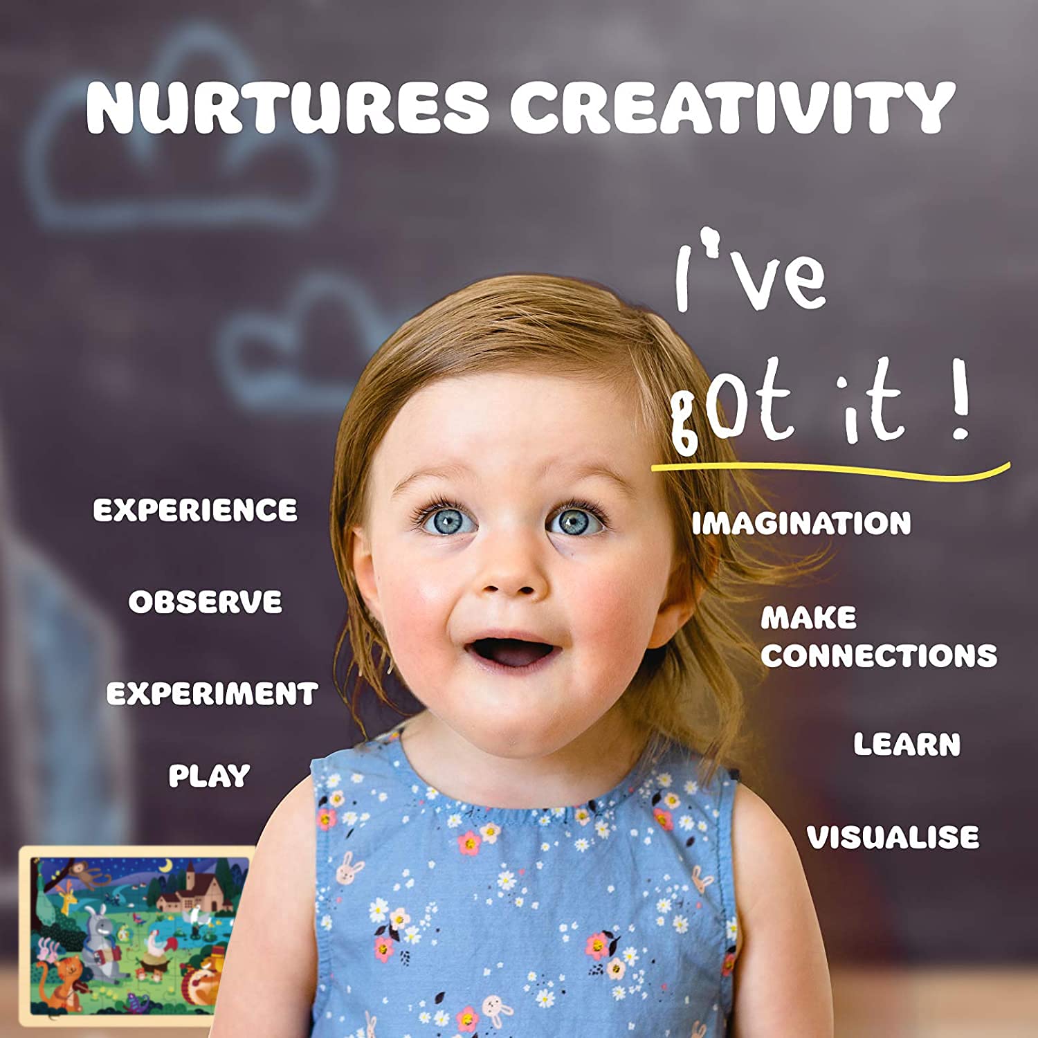 MoinKidz 24 Piece Puzzles for Kids Ages 3-5, Forest Musicians Wooden Jigsaw Puzzle for Toddlers 2 3 4 5 Year Old, Preschool Toddler Puzzles Ages 2-4 with Tray - Image 7