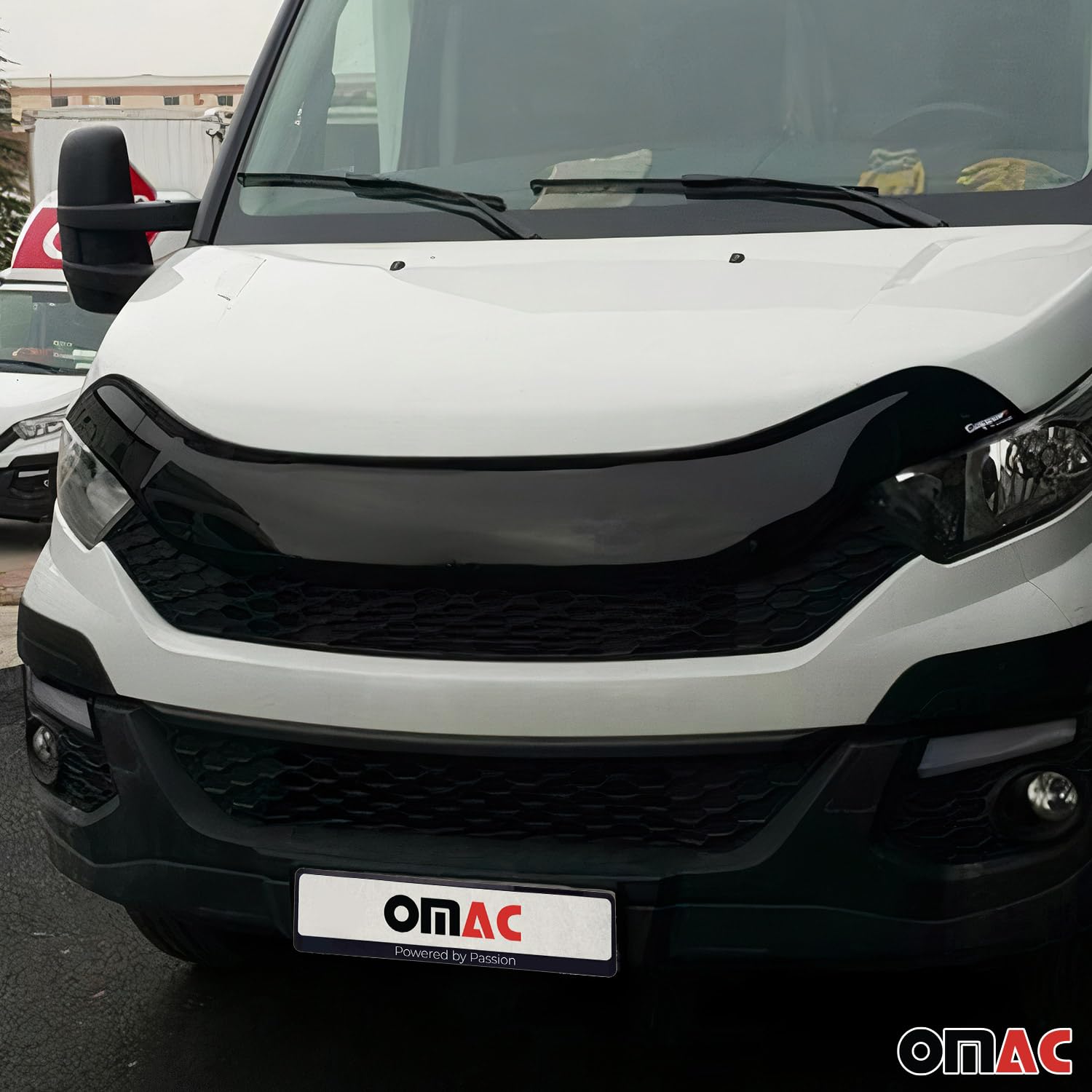 OMAC Capó Deflektor Steinschlagschutz Compatible con Iveco Daily 2014-2023 Coche Negro 1x