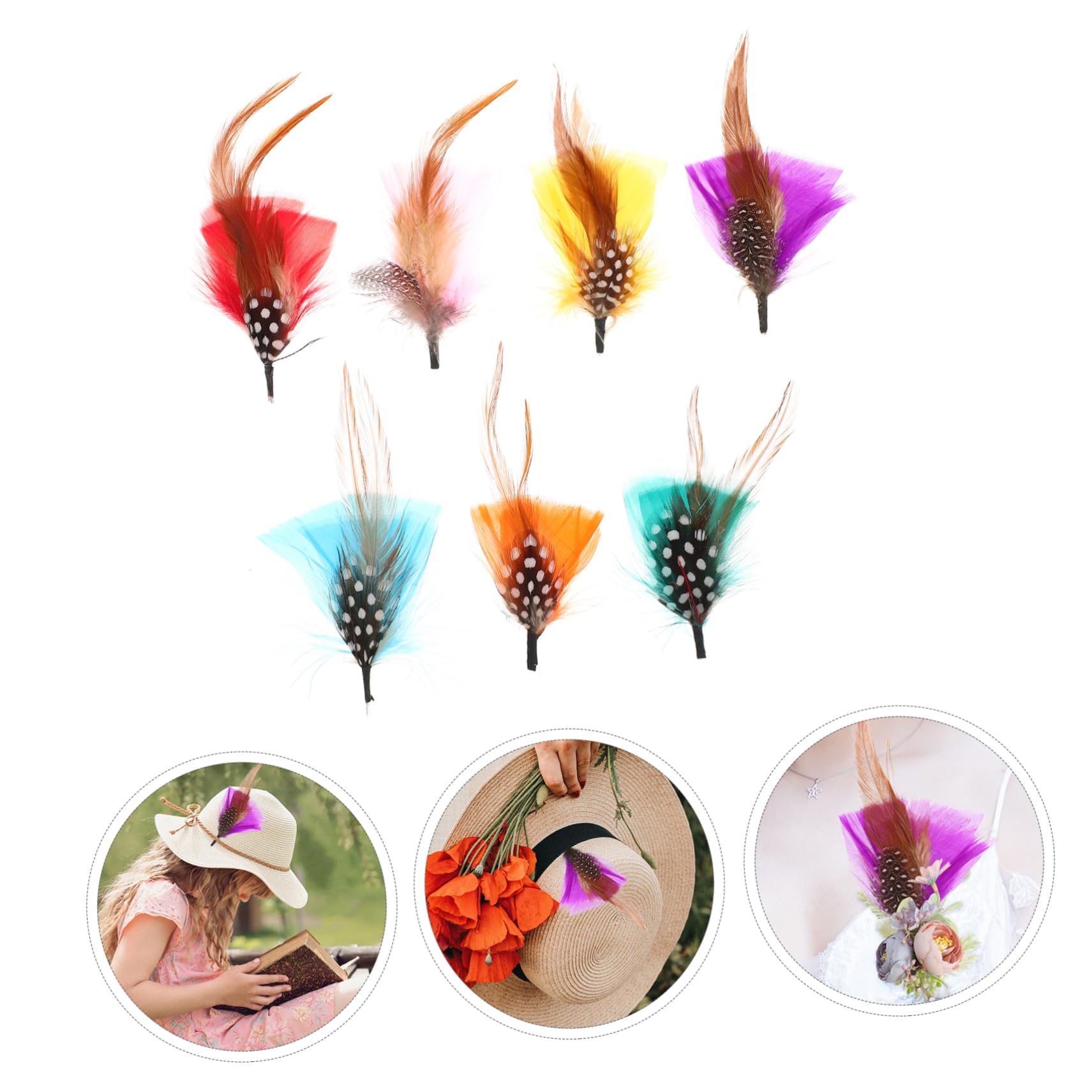 VALICLUD Kostüm Dekorative Federn Haircharm Haaraccessoires Partydekoration Broschen Partyhut Dekorative Feder Haarnadel Party Dekorative Feder Hutfeder Im Einzigartigen Stil 14st