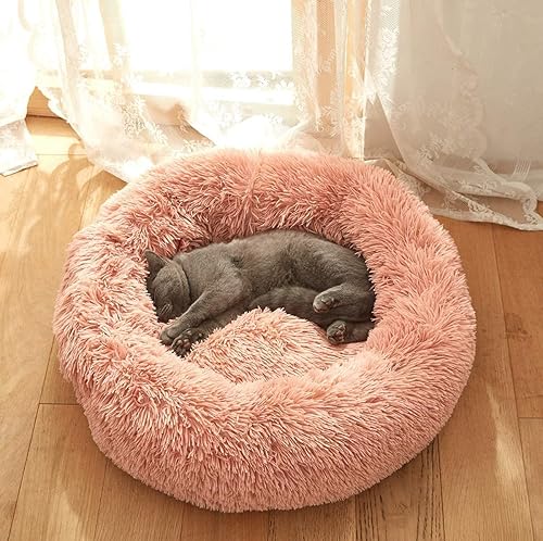 Miniatura 1 de Geizire Cama para perros pequeños y medianos, camas grandes para gatos de interior, lavable en forma de dona, redonda, suave, esponjosa, cálida y