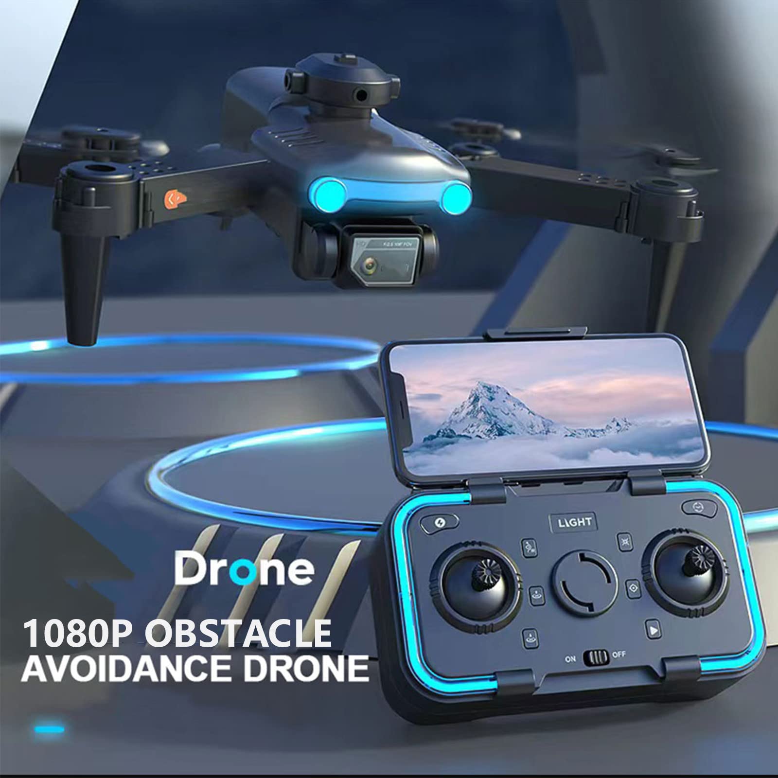 Drone con Doppia Fotocamera 4K, quadricottero RC Mini UAV Pieghevole, con Video Live FPV WiFi, prevenzione Intelligente degli Ostacoli, per Principianti Bambini Adulti