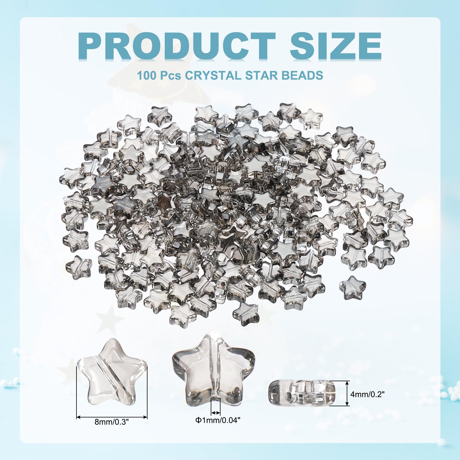 PATIKIL 8mm Crystal Star Beads - Image 2