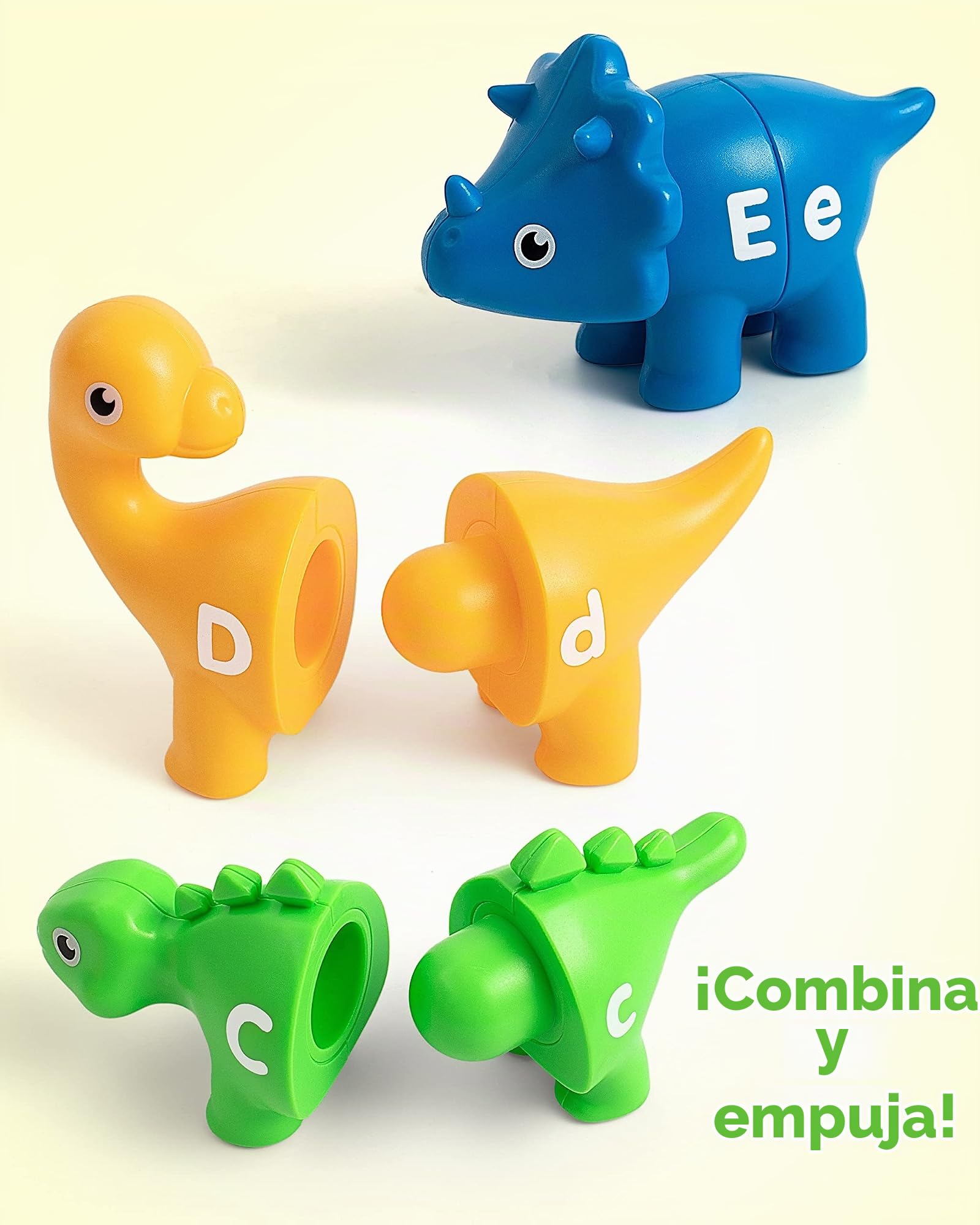 Coogam Matching Letters Juguete de motricidad fina, 26 PCS Double-Sided ABC dinosaurio alfabeto juego con letras mayúsculas minúsculas, juguetes educativos Montessori preescolar educativos para niños