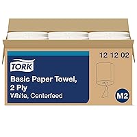 Vista 1 de Tork Centerfeed 121202 - Toalla de papel blanca M2, alta absorción, 6 x 610 hojas, color blanco